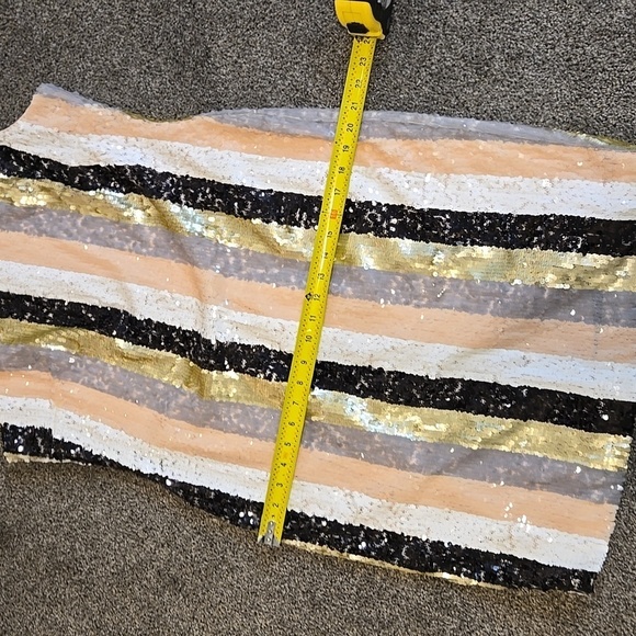 Calvin Klein Women Striped Sequin Sheath Dress sz 12 - Picture 7 of 12